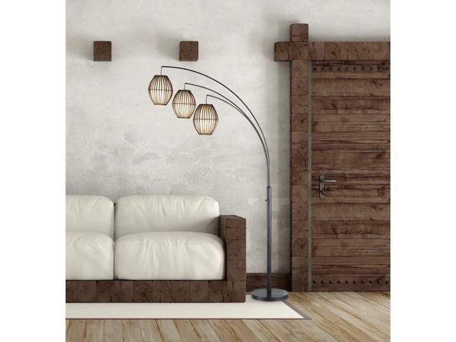 Adesso 4026-26 Maui Arc Lamp, 82 in., 3x60W Incandescent,13 CFL, Antique Bronze, 1 Floor Lamp