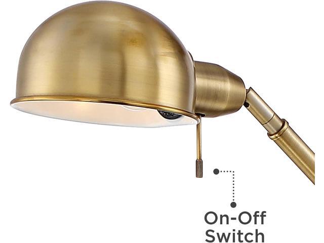 360 Lighting Dawson Traditional Task Pharmacy Light Floor Lamp Standing 55' Tall Antique Brass Metal Adjustable Balance Boom Arm Gold Shade Decor...
