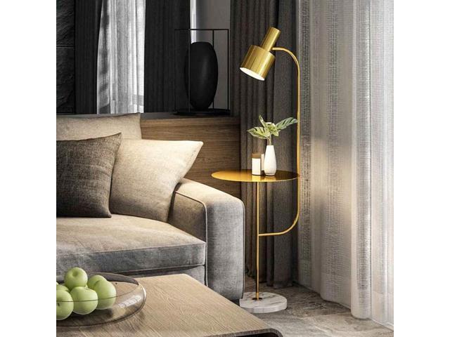 Hsyile Lighting KU300217 Contemporary Modern Creative Floor Lamp with a Table,Suitable for Living Room,Den,Office,Bedroom - E26 Base - Brushed...