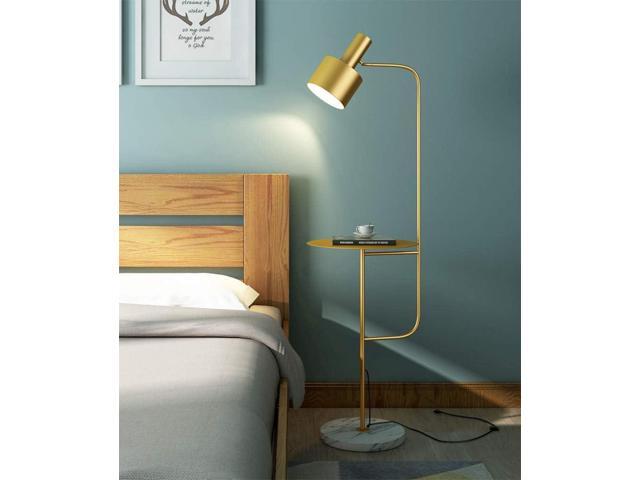 Hsyile Lighting KU300217 Contemporary Modern Creative Floor Lamp with a Table,Suitable for Living Room,Den,Office,Bedroom - E26 Base - Brushed...