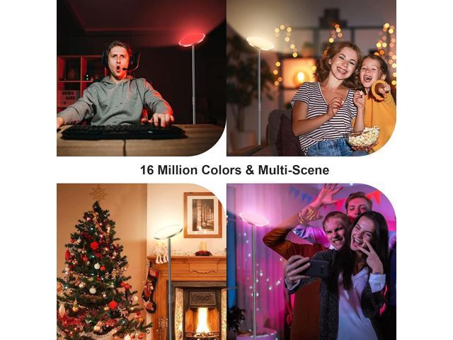 LEPOWER Floor Lamp,Bright LED Floor Lamp with 16 Million Color Choices, Touch Control & Compatible with Alexa, Goolge Home, Smart Control Dimmable...