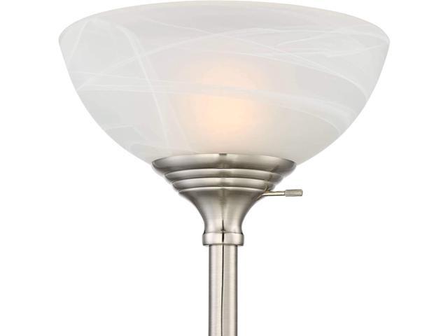 360 Lighting Ellery Modern Tree Torchiere Floor Lamp Standing 3-Light 72' Tall Brushed Nickel Silver Frosted White Glass Shade Decor for Living...