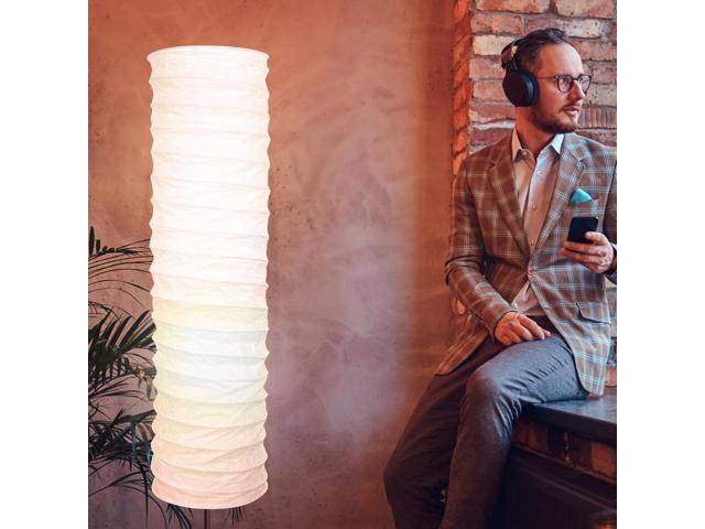 STOBOK Paper Floor Lamp Shades Light Japanese Style Standing Lamp Table Light Cover Barrel Chandelier Protector for Living Room Home Hotel