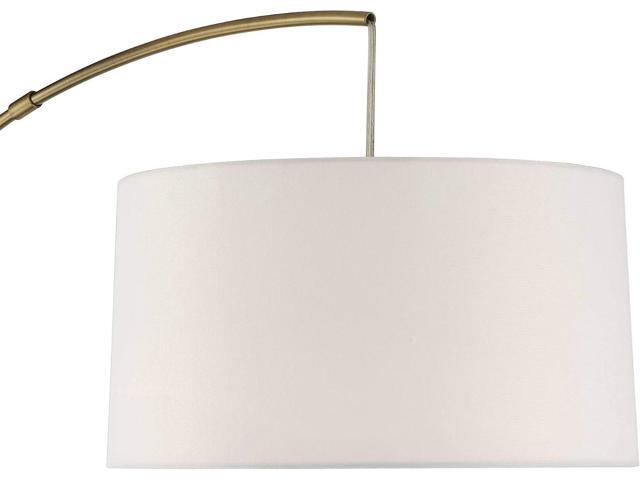 360 Lighting Cora Modern Mid Century Arc Floor Lamp Standing 72' Tall Classic Brass Gold White Linen Drum Shade Decor for Living Room Reading...
