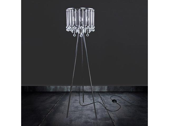 Hsyile Lighting KU300168 Unique Romance Crystal Tripod Floor Lamp Black Suitable for Bedroom,Living Room,Coffee Shop,4 Lights