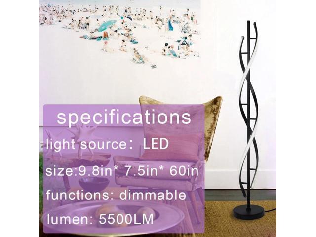 ADISUN 40W LED Modern Floor Lamp Remote Control Dimmable Spiral Floor Lamp Indoor Tall Lamp Floor Lamp for Living Rooms Family Rooms Bedrooms...