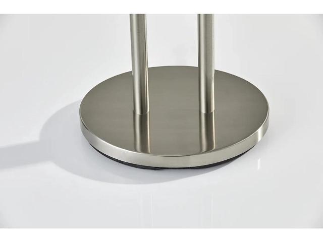 Adesso 4016-22 Duet 62' Floor Lamp, Satin Steel, Smart Outlet Compatible