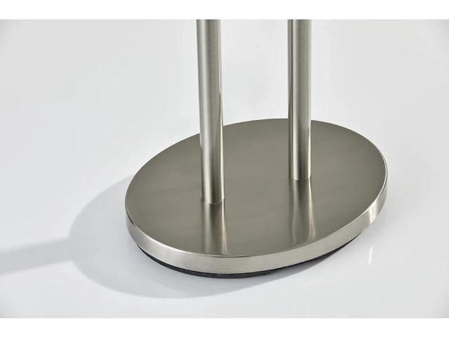 Adesso 4016-22 Duet 62' Floor Lamp, Satin Steel, Smart Outlet Compatible