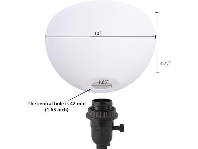 Floor Lamp Shade 2 Pack Torchiere Lamp Shades Replacement, 10 inch Diameter, 1.65 inch Fitter, Plastic Bowl White Lamp Shades for Floor Lamps Upright