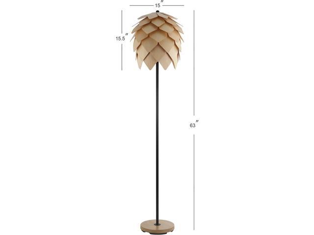 JONATHAN Y JYL6124A Simon 63' Pinecone Wood/Metal LED Floor Lamp, Contemporary, Modern, Organic, Office, Bedroom, Living Room, Family Room, Dining...