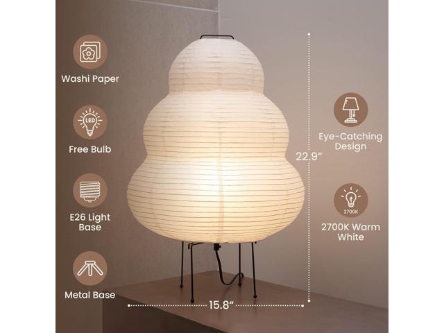 Akari Japanese Paper Floor Lamp - Noguchi Paper Lantern Floor Lamp - Cozy Mid Century Floor Lamp (Floor Lamp)
