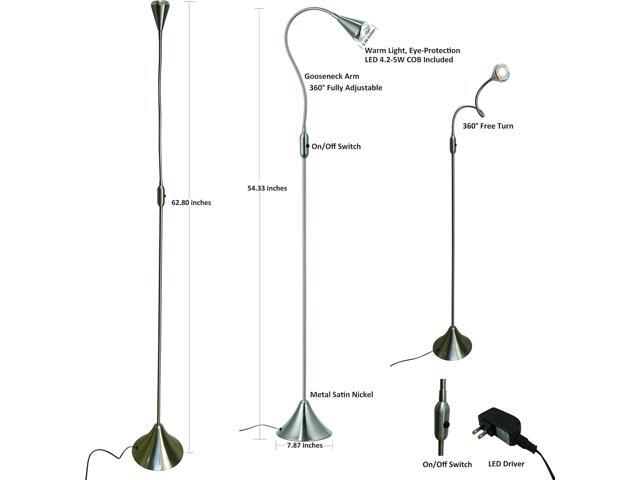 HomeFocus - LED Floor Lamp,Standing Lamp for Reading,Eye-Caring,Stepless Dimming,Floor Lamp for Living Room,Bedroom,LED 5W,Energy Efficient Super...