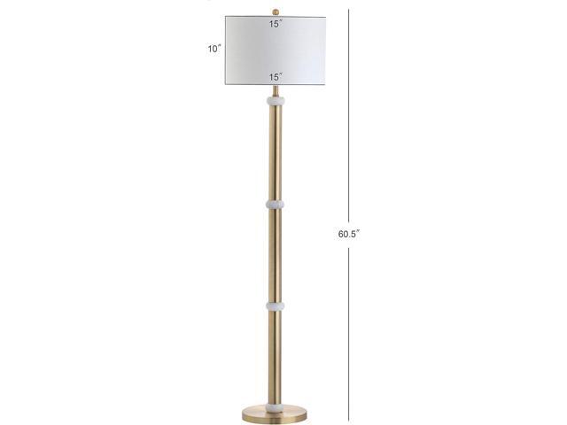 JONATHAN Y JYL1088A Gregory 60.5' Metal/Marble LED Floor Lamp Contemporary,Transitional for Bedrooms, Living Room, Office, Reading, BrassGold/White
