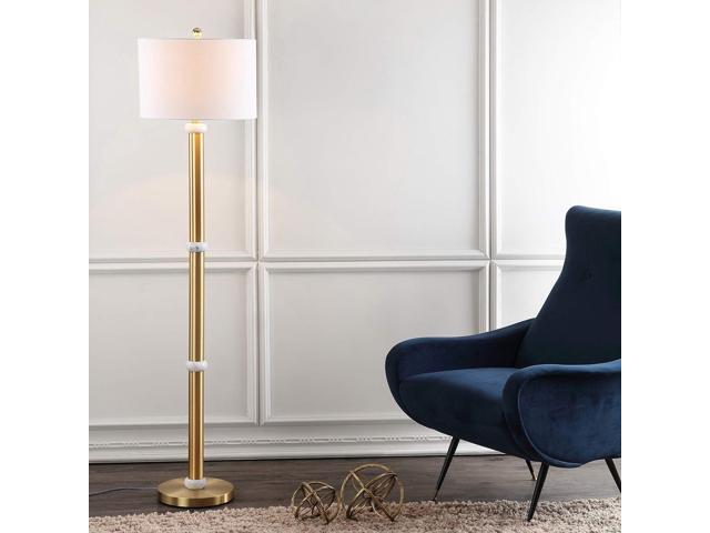JONATHAN Y JYL1088A Gregory 60.5' Metal/Marble LED Floor Lamp Contemporary,Transitional for Bedrooms, Living Room, Office, Reading, BrassGold/White