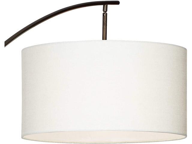 Possini Euro Design Raymond Modern Arched Floor Lamp Standing 69' Tall Bronze Brown Metal Slim Profile Off-White Linen Drum Shade Adjustable Boom...