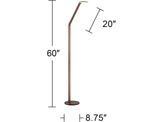 Possini Euro Design Magnum Modern Minimalist Style Task Floor Lamp LED Bright Lighting Adjustable 61' Tall French Bronze Dimmer Switch for Living...