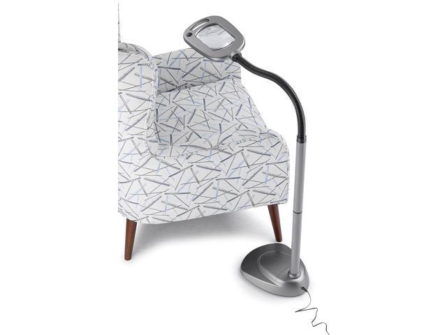 LIGHT IT! By Fulcrum, 20072-401 MultiFlex 12-LED Floor Magnifier Lamp, Silver, Single Pack