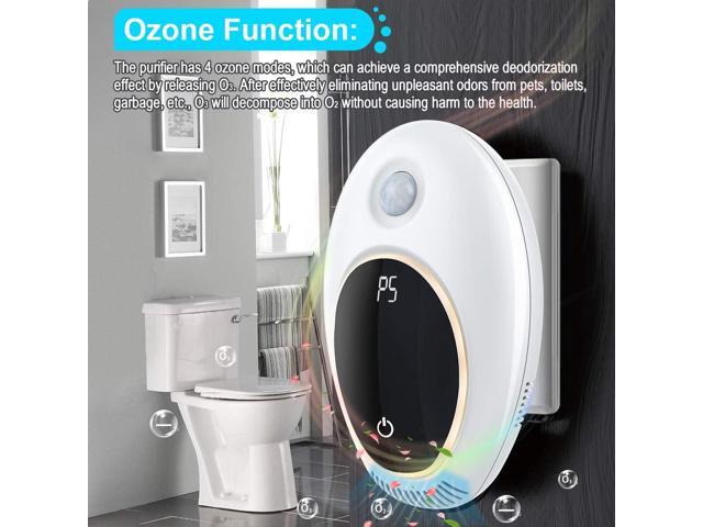 Plug in Air Purifier with Motion Sensor Light for Home, Odor Eliminator Mini Ozone Air Freshener Ionizer Deodorizer to Remove Smell from Pets Smoke...