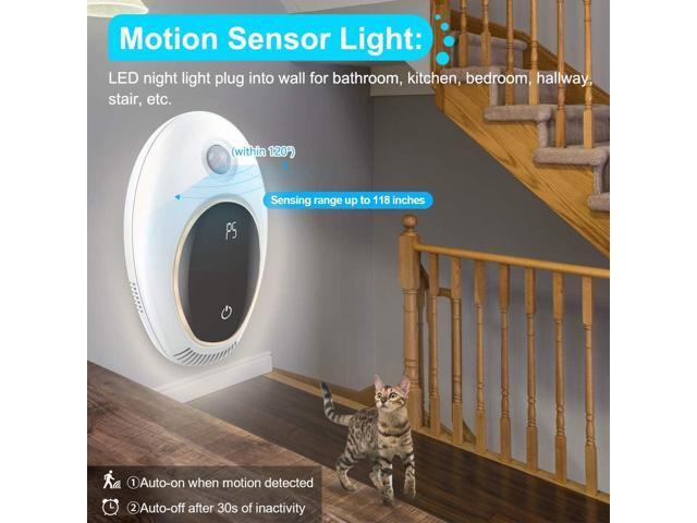 Plug in Air Purifier with Motion Sensor Light for Home, Odor Eliminator Mini Ozone Air Freshener Ionizer Deodorizer to Remove Smell from Pets Smoke...