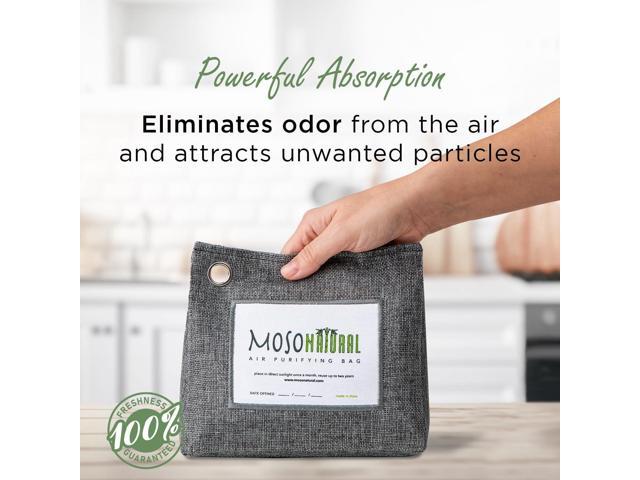 Moso Natural Air Purifying Bag 600g (5 Pack). A Scent Free Odor Eliminator for Kitchens, Bedrooms, Living Rooms, Pet Areas. Premium Moso Bamboo...