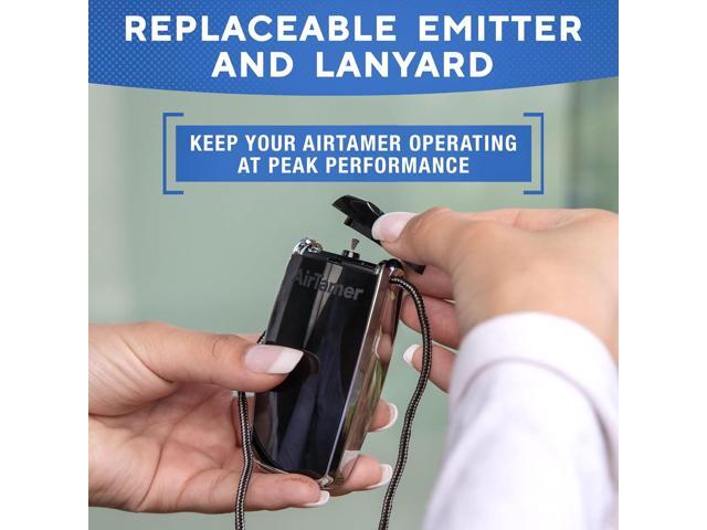AirTamer A320 Rechargeable Personal Air Purifier, Proven Performance, Virus and Pollutant Tested*, Black with Leather Travel Case