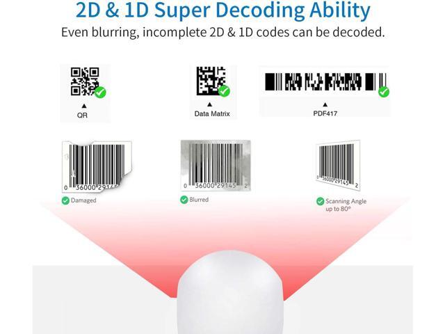1D 2D QR Omnidirectional Hands-Free Automatic Barcode Scanner Reader .Symcode USB Barcode Reader Automatic Image Sensing Barocde Scanner .Capture...
