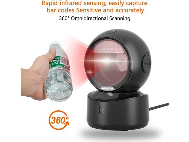 NetumScan Automatic Omnidirectional Desktop Barcode Scanner, Hands-Free USB Wired QR Barcode Reader, 1D 2D Bar Code Image Sensing for Warehouse,...