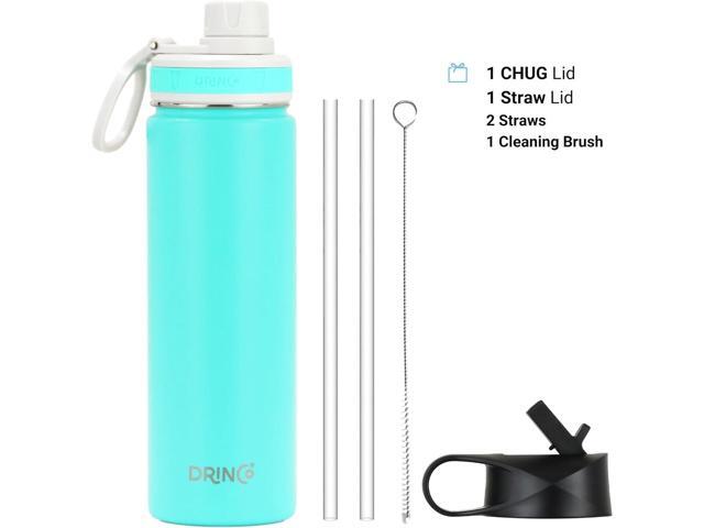 DRINCO Stainless Steel Water Bottle Spout Lid Vacuum Insulated Double Wall Water Bottle Wide Mouth (40oz 32oz 22oz 18oz 14oz) Leak Proof Keep Cold...