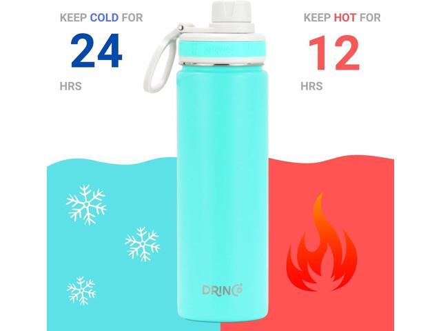 DRINCO Stainless Steel Water Bottle Spout Lid Vacuum Insulated Double Wall Water Bottle Wide Mouth (40oz 32oz 22oz 18oz 14oz) Leak Proof Keep Cold...