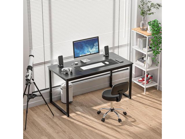 SUPER DEAL Computer Desk 47 Inch Modern Sturdy Office Desk PC Laptop Notebook Simple Writing Table for Home Office Workstation, Black