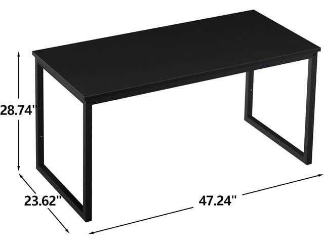 SUPER DEAL Computer Desk 47 Inch Modern Sturdy Office Desk PC Laptop Notebook Simple Writing Table for Home Office Workstation, Black