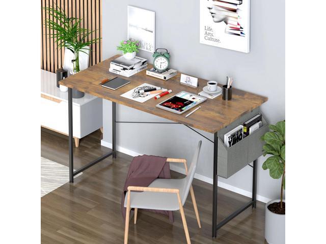 YSSOA Computer, Modern Simple Style Home Office, Study Student Writing, Vintage Wooden Desk, 47 Inch New, Brown