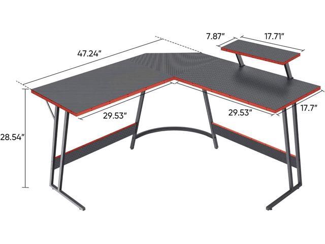 VICTONE L Shaped Gaming Desk, Corner Desk with Monitor Stand, Computer PC Table for Home Office Writing Studying Working, Space-Saving, Easy...