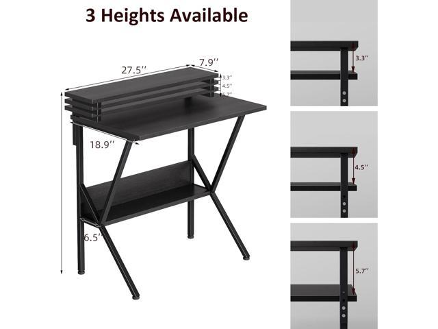 COTUBLR 27.5' Computer Desk for Small Spaces, Computer Desk with Adjustable Monitor Stand Shelves, Compact Desk with Storage, Tiny Desk Study Desk...