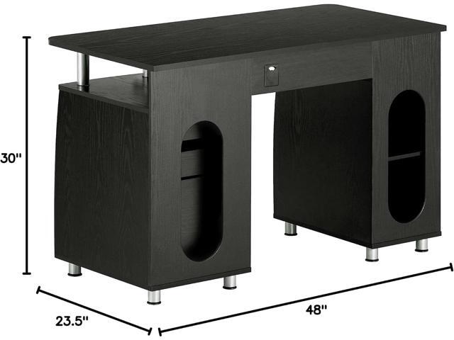 Techni Mobili 47.25' Ergonomic Computer Drawers & File Cabinet for Home Office Storage, Espresso Writing Desk