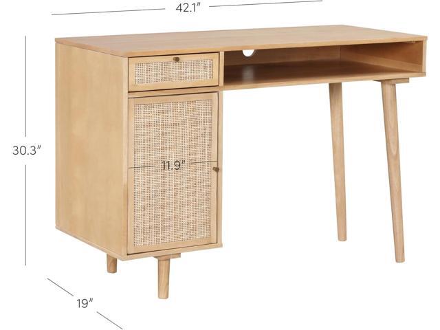 Nathan James Jacklyn Modern Home Office Writing Desk, Natural Brown