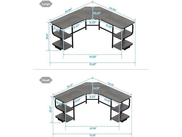 Teraves Modern L Shaped Desk with Shelves,64.84' Gaming Computer Desk for Home Office,Corner Desk with Desktop (Black Oak+Black Frame, Large+4 Tier...