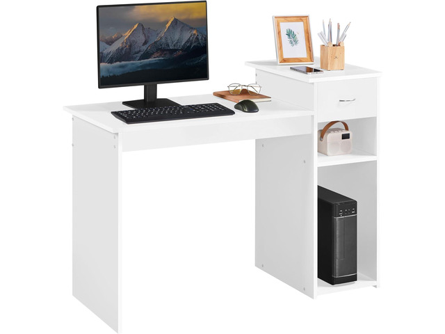 Yaheetech Home Office Computer Desk with Storage Drawer & Monitor Shelf, Writing PC Laptop Table Desk Study Workstation Furniture for Small Spaces,...