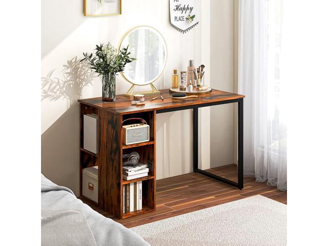 Tangkula Computer Desk with Storage Shelves, Home Office Desk with 5 Side Shelves & Metal Frame, Space Saving Laptop PC Desk, Writing Study Desk,...
