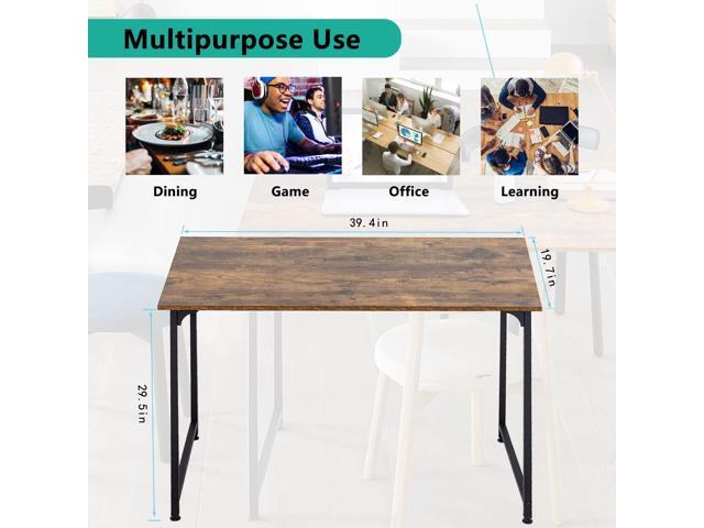Sturdy Desk Computer Desk Home Office Desk Small Desk Multi-Function Writing Table Student Art Modren Simple Style PC Wood and Metal Desk...
