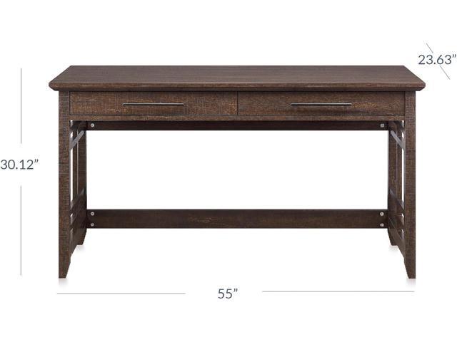 BELLEZE Modern Simple Home Office Computer Laptop Writing Desk Wood Study Table Workstation with Drawers - 55 Inch - Norrell (Espresso)