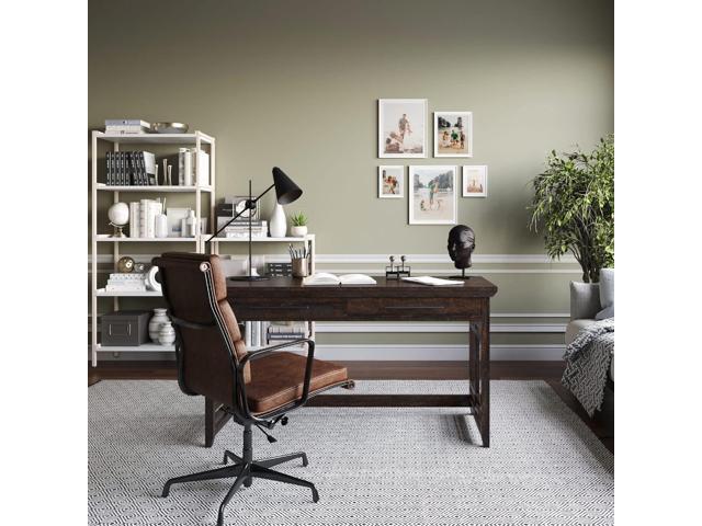 BELLEZE Modern Simple Home Office Computer Laptop Writing Desk Wood Study Table Workstation with Drawers - 55 Inch - Norrell (Espresso)