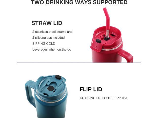 40 oz Tumbler with Handle, Insulated Tumblers with Lid and Straw, Large Metal Sports Water Bottle Jug, Thermal Stainless Steel Travel Coffee Mug...