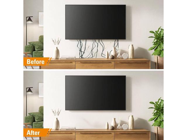 Wall TV Cord Hider Kit - Includes 2 Pass Locking Brackets and Hole Saw Drill Attachment