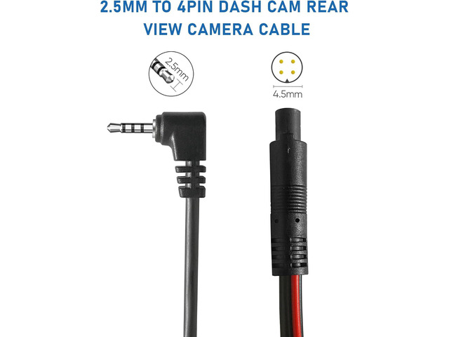 YQMAJIM Dash Cam Rear View Camera Cable,(35Ft 4P) Pure Copper Thicker Shield 2.5mm to 4Pin Mirror Dash Cam Rear Camera Extension Cord,Reverse...