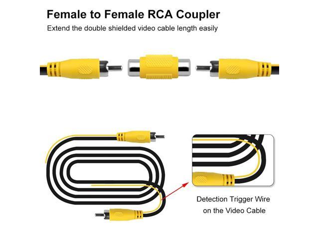 Long Double Shielded RCA Video and Audio Extension Cable for RV Pickup Trailer Truck CCTV Surveillance Front Backup Rear View Reverse Cameras(20M /...