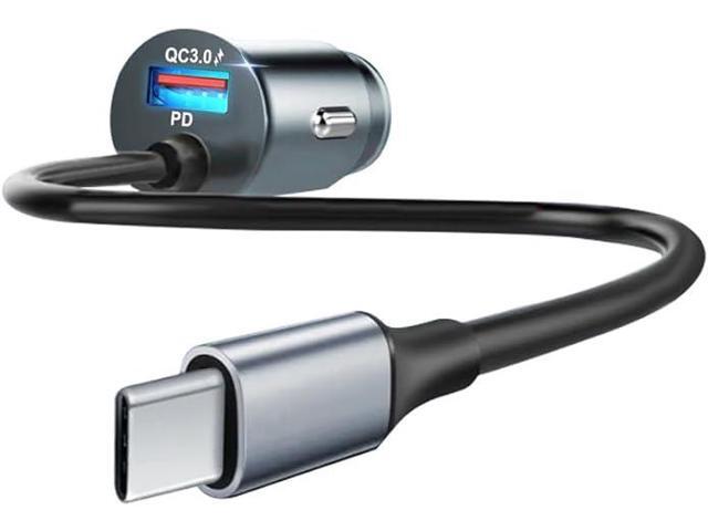 USB C Car Charger, 60W 2-Port Super Fast Car Charger Adapter, QC30W with 4ft 30W Super Fast Type C Cable Car Charger Fast Charging for Galaxy S23...