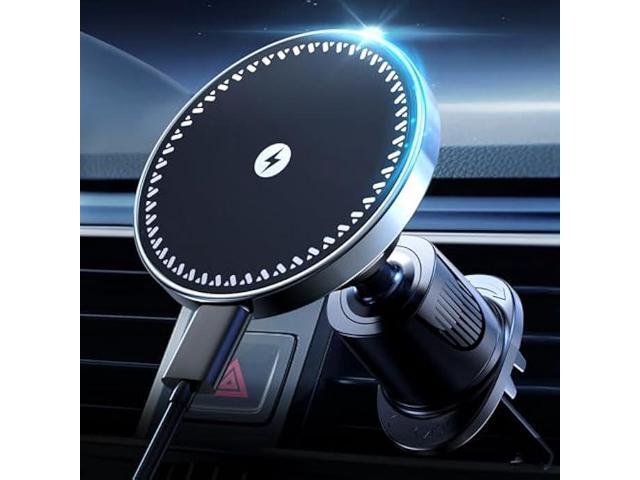 MagSafe Wireless Car Charger, 15W Fast Charging, Vent Mount, Compatible with iPhone 16/15/14/13/12 Series