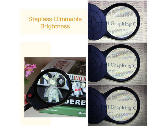 Tom-shine Magnifying Glass Lamp 3X 10X,Stepless Dimmable LED Magnifying Lamp with Dust Cover Metal Clamp,Adjustable LED Magnifier with Light and...