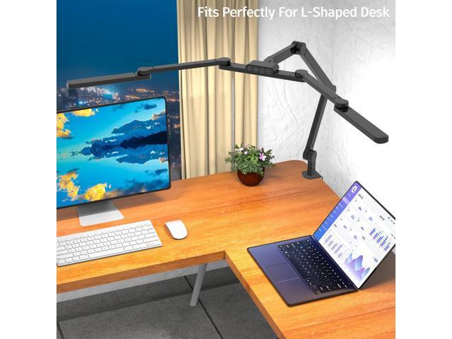 LED Desk Lamp with Clamp, 41.5' Clamp on Architect Desk Lamp for Home Office, 24W Bright Tall Computer LED Table Light Adjustable Overhead Clip on...